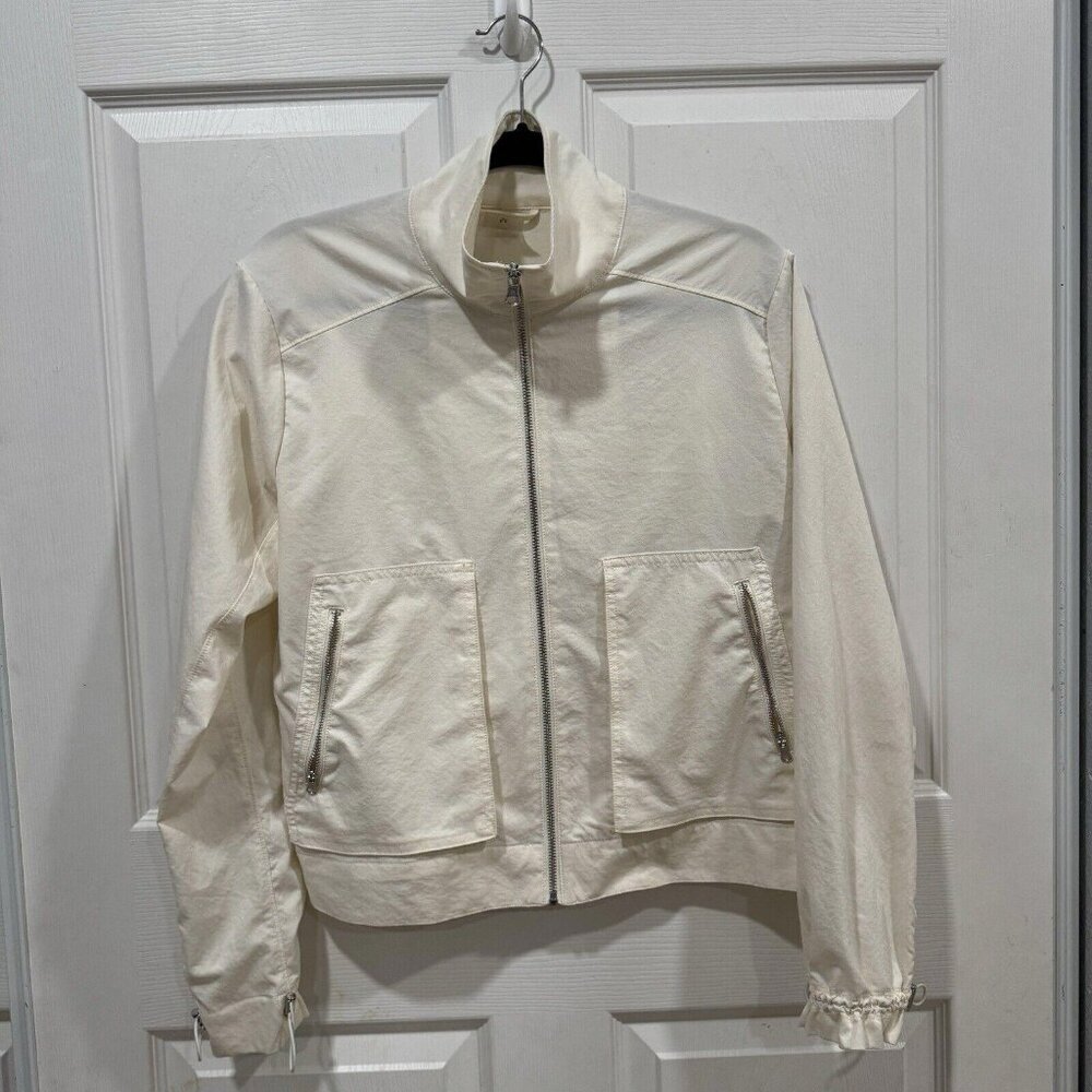 Calia Women's Twill Cargo Jacket Medium M‎ color Cream -unbleched